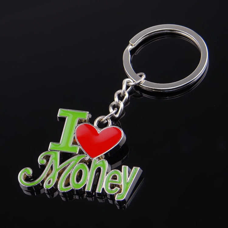 Wholesale ILOVEMONEY Cartoon Metal Enamel Glue Creative Key Chain